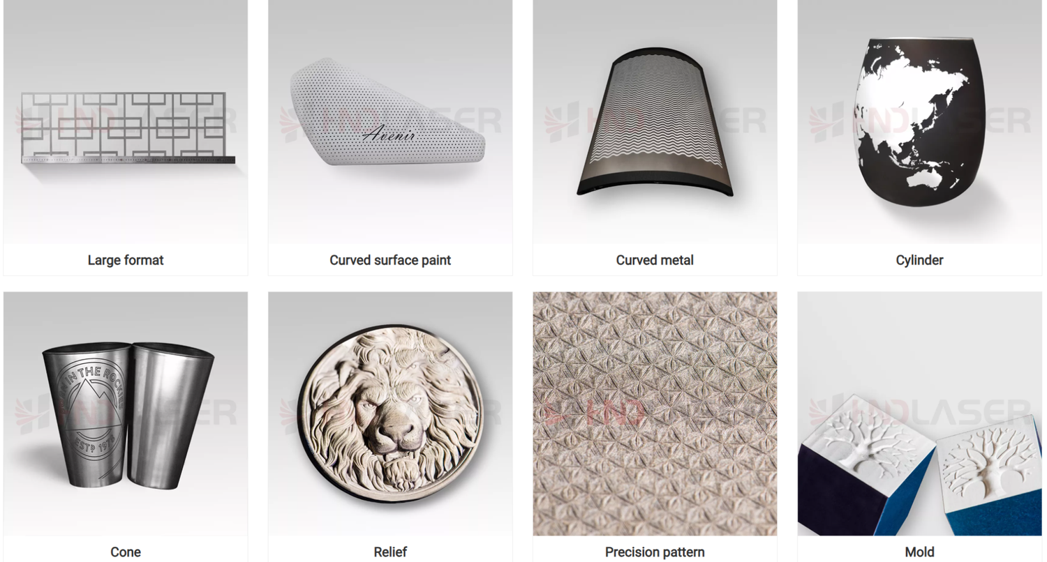 Muestras de marcado l&aacute;ser de gran formato.