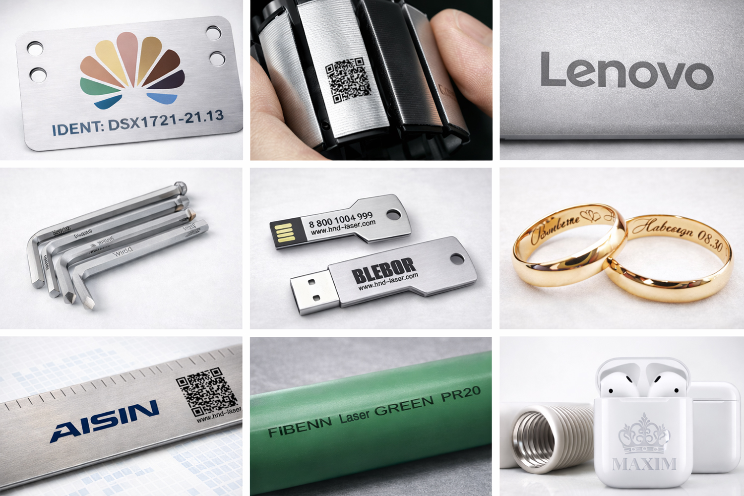 Muestras de m&aacute;quinas port&aacute;tiles de marcado l&aacute;ser de fibra